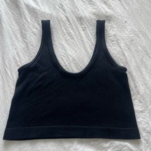 Black Ribbed Tank Top from urban outfitters